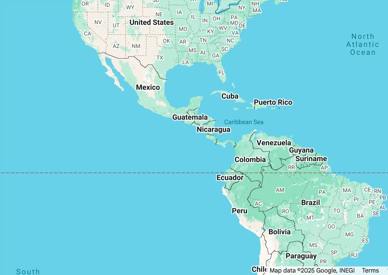 The large majority of the cocaine smuggled to the United States originates in Colombia. (Screenshot: Google Maps)